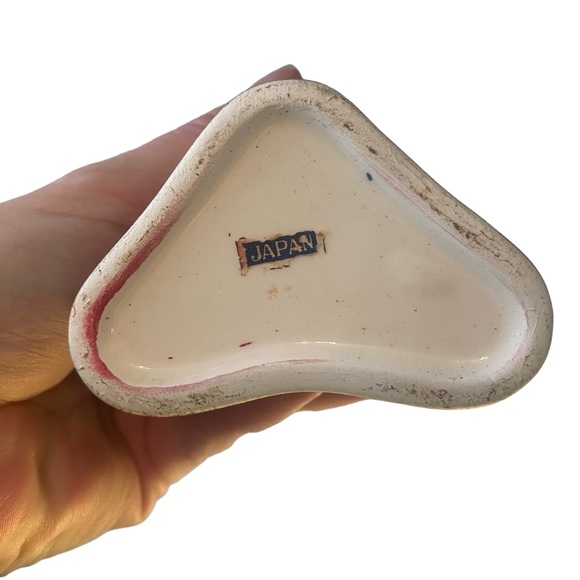 Vintage MCM brown speckled floral triangle shaped vase - Picture 4 of 4